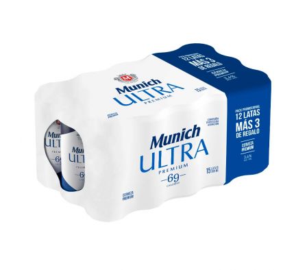 PACK X 15 UN CERVEZA MUNICH ULTRA PREMIUM 269ML