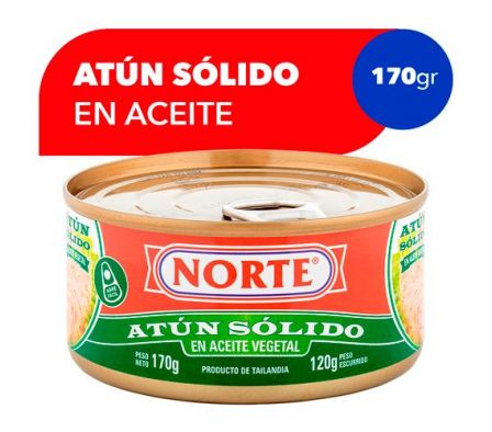 NORTE ATUN SOLIDO EN ACEITE 170 GR *48