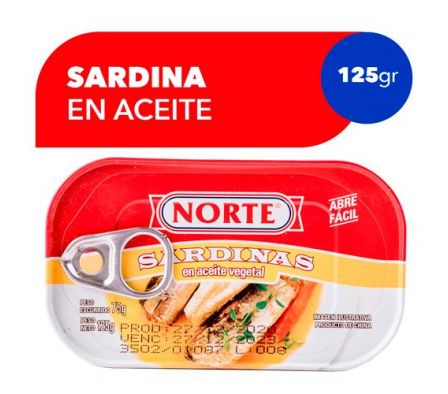 SARDINA NORTE E/ACEITE EOE 125GR