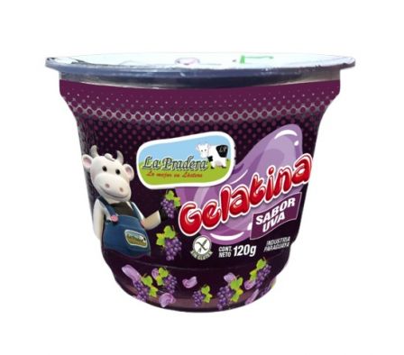 LA PRADERA GELATINA UVA  POTE 120 GR.