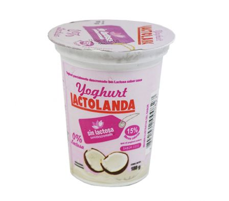 YOGUR LACTOLANDA SEMIDES. S/LACTOSA COCO 180GR.