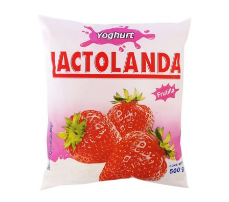 YOGUR LACTOLANDA FRUTILLA SACHET 500GR.