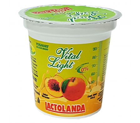 YOGUR LACTOLANDA VITAL LIGHT DURAZNO POTE 140GR.