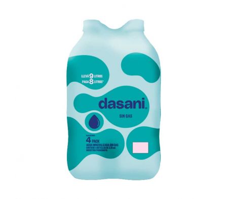 AGUA MINERAL DASANI PACK X 4 SIN GAS 2,250ML.