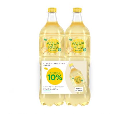 AGUA AQUARIUS SABORIZADA POMELO 1,5LT PACK 2UN