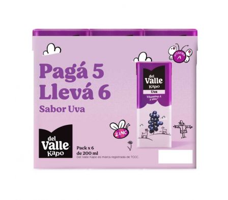 PACK JUGO DEL VALLE KAPO UVA 200ML
