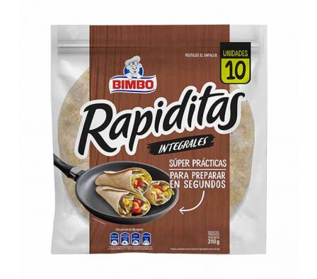 RAPIDITAS BIMBO INTEGRAL 310 GR 10UN.