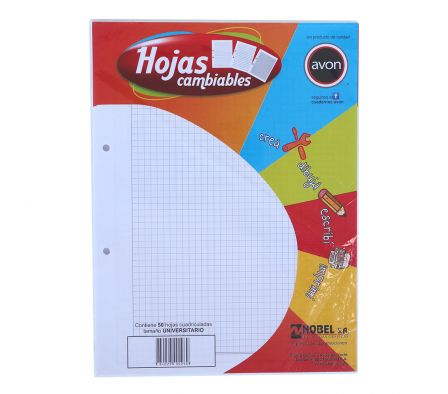 HOJA AVON REPUESTO UNIVERSITARIO CUADRIC. X 50 UN