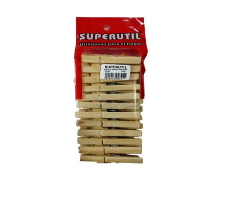 SUPER-UTIL PINZA DE MADERA P/ROPA 
