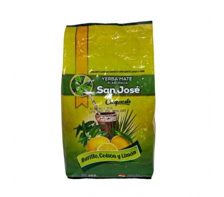 YERBA MATE SAN JOSE BURRITO,LIMON,CEDRON KA'I 250G