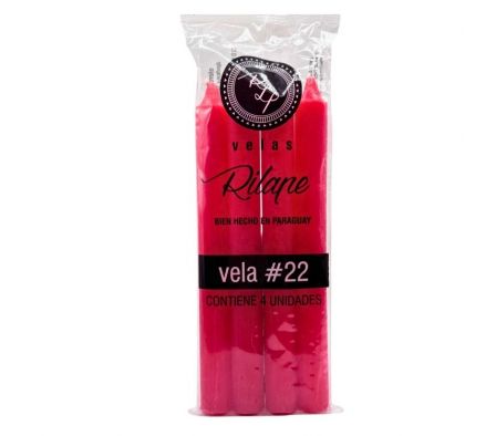 VELA RILAPE 22 PAQ.*4UNI ROJO
