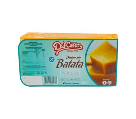 DULCE DE BATATA DULCESAR ZERO AZUCAR EN BARRA180GR