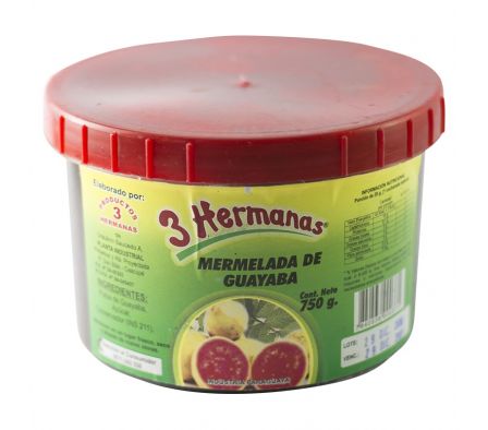 MERMELADA DE GUAYABA 3 HERMANAS PLASTICO 750GR.