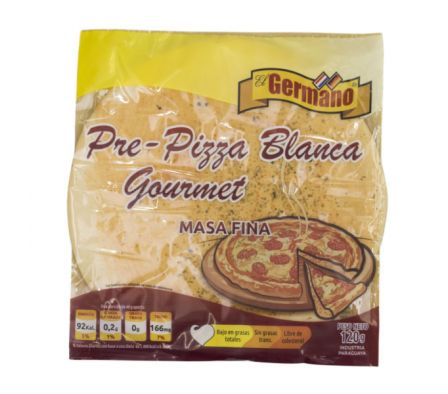 PREPIZZA EL GERMANO GOURMET BLANCA MASA FINA 120G