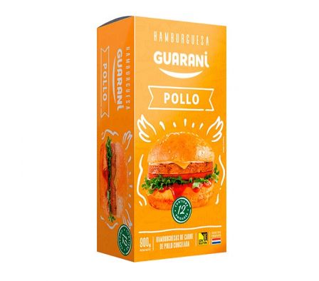 HAMBURGUESA GUARANI CLASICO DE POLLO 12 UNID.