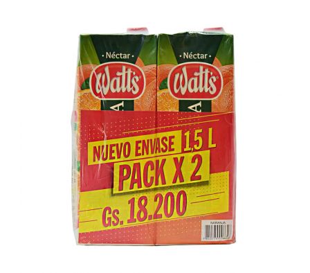 WATTS PACK X 2 SABOR NARANJA 1,5  TETRA
