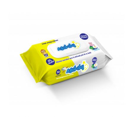 TOALLITAS HUMEDAS AGUBABY MANZANILLA 50UNID