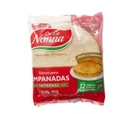 DISCOS PARA EMPANADAS DE LA NONNA INTEGRAL MED 340