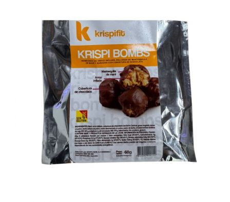 BOMBON KRISPIFIT CHOCO RELLENO DE MANI BOLSA 60GR