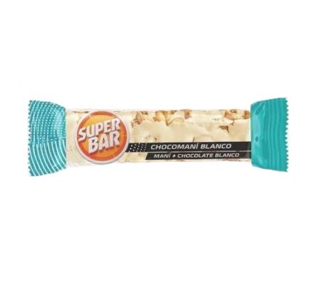 BARRA DE MANI SUPER BAR C/CHOCOLATE BLANCO 45GR