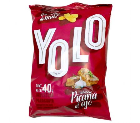 CROCANTE DE MAIZ YOLO SABOR PICAÑA AL AJO 40GR