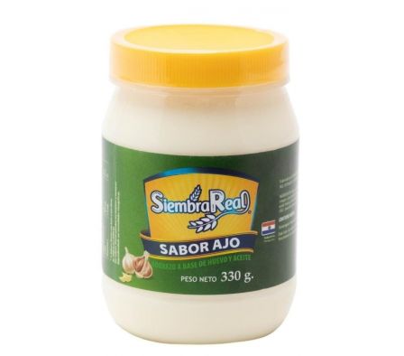 MAYONESA SIEMBRA REAL CON AJO FRASCO 330GR