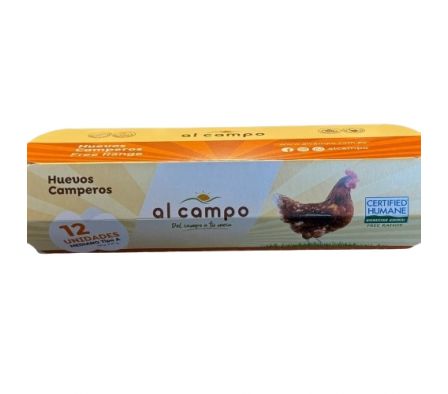 HUEVOS CAMPEROS AL CAMPO TIPO A TAMAÑO M CAJA 12