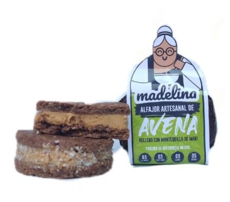 ALFAJOR MADELINA DE AVENA RELLENO MERM. MANI