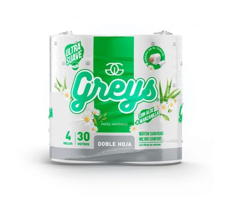 PAPEL HIGIENICO GREYS DH SUAVE ALOE+MANZANILLA 4UN