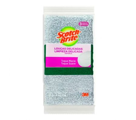 ESPONJA 3M PRATEADA SCOTCH BRITE C/3UN