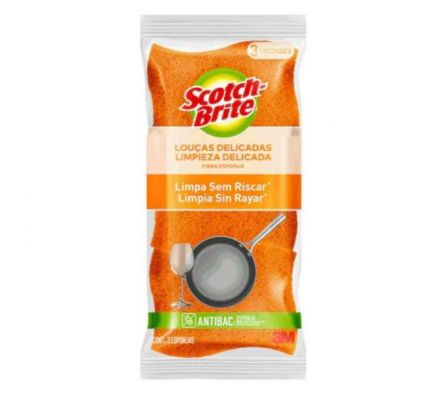ESPONJA 3M SCOTCH BRITE CERO RAYAS NARANJA 3UN