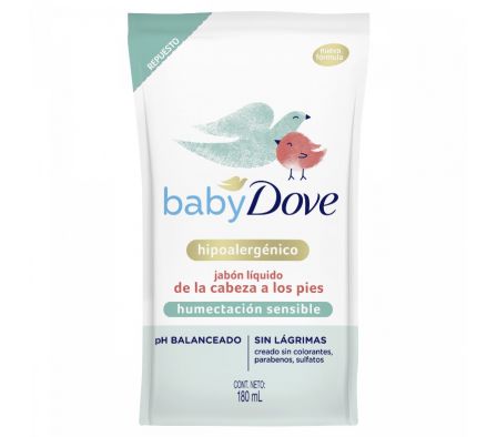 JABON LIQUIDO DOVE BABY HUMECTACION SENCIBLE 180ML