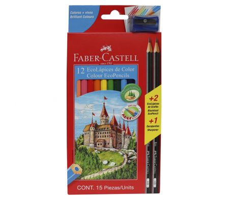 LAPIZ DE COLOR FABER +2 LAPIZ +1SACAPUNTA 12 COLOR