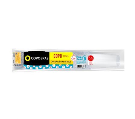 COPOBRAS VASO CRISTAL PLASTICO  300 ML X 50.