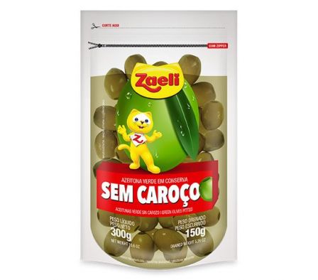 ACEITUNA VERDE ZAELI S/CAROZO POUCHET 300GR