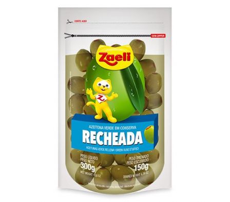 ACEITUNA VERDE ZAELI RELLENA POUCHET 300GR