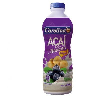 BEBIDA LACTEA CAROLINA ACAI C/BANANA BOTELLA 800ML