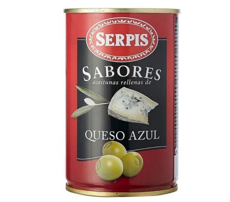 ACEITUNA SERPIS QUESO AZUL LATA 300 GR
