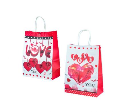BOLSA P/REGALO LOVE C/CORAZON 18,5X9,5X25,5CM