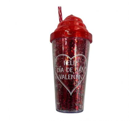 VASO C/ PAJITA SAN VALENTIN 400ML REF