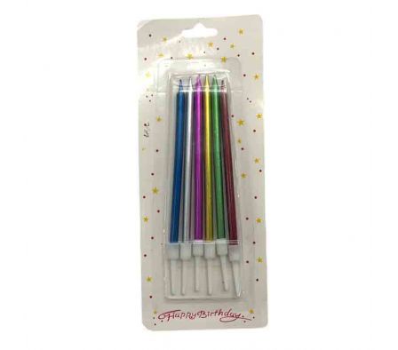 VELA P/CUMPLEAÑOS 6PCS 11CM E/BLISTER REF 7219-12