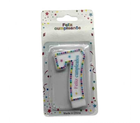 VELA P/CUMPLEAÑOS 7CM N°0-9 E/BLISTER REF 7219-5