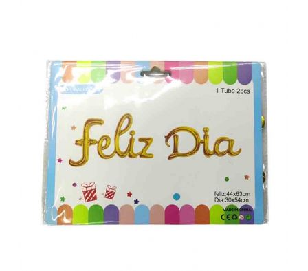 GLOBO FELIZ DIA 2PCS 30*54CM D/ALUMINIO REF 1712-3