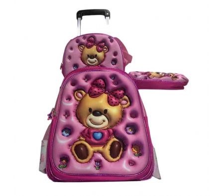 MOCHILA C/ RUEDITA DISEÑO OSITO 16´´ REF 10978-1