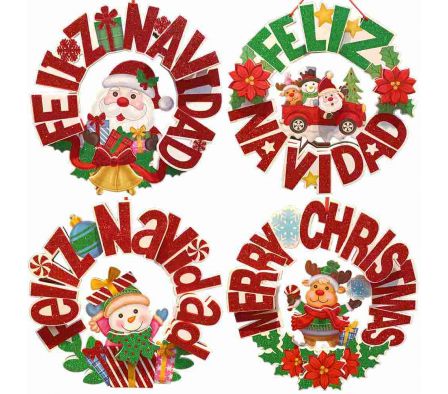 CORONA NAVIDEÑO C/DISEÑO 40CM REF AW-017 