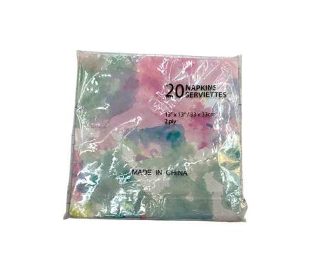 SERVILLETA D/PAPEL COLORIDA 20PCS 33X33CM REF 1733