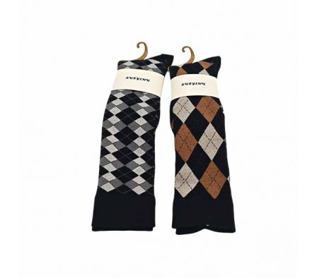 MEDIA ESTAMP A CUADROS P/CABALLERO REF 1026-1