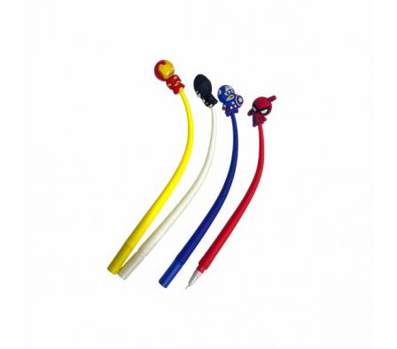 BOLIGRAFO D/GOMA HEROES 15CM REF H1-21462-11