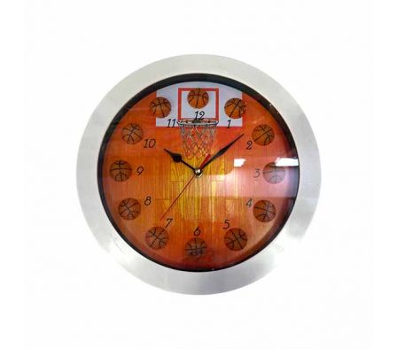 RELOJ D/PARED DI/BASKETABALL 28CM REF 18357-2
