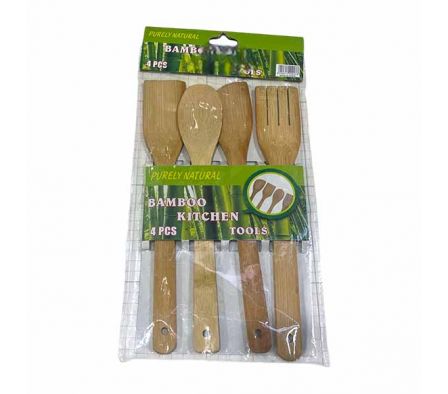 KIT ESPATULA P/COCINA 4PCS 28CM BAMBU REF 16371-16